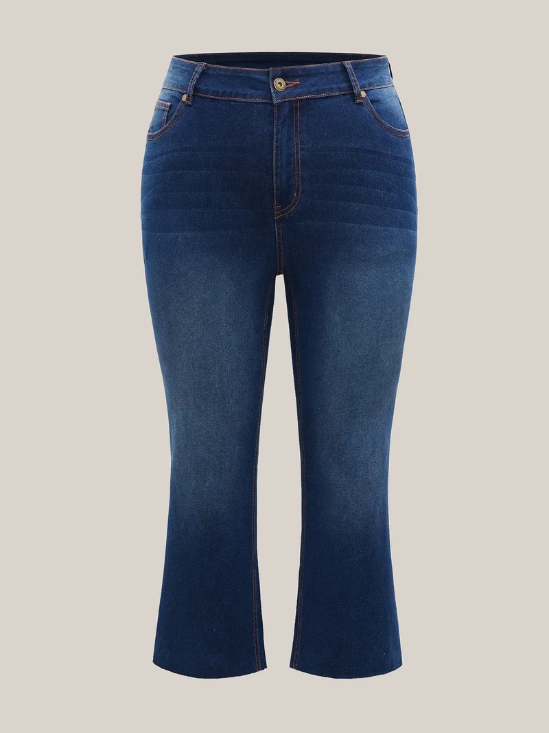 Loose Frayed Hem Crop Jeans