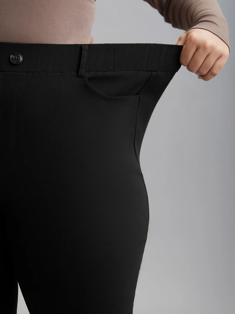 No-Waist Gap Decorative Placket Skinny Pants
