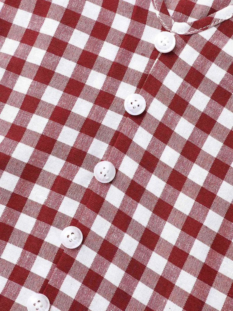 Plaid Hi-Low Hem Button Shirt
