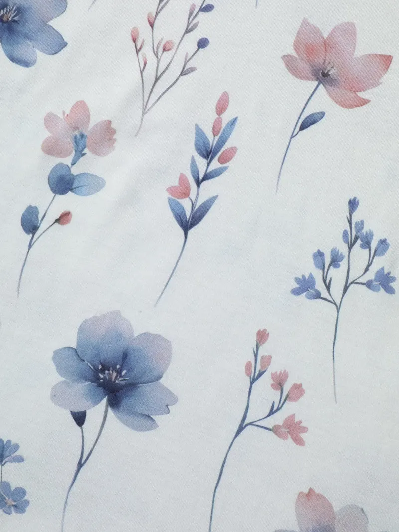 Stretchy Floral Print Fitted Vest