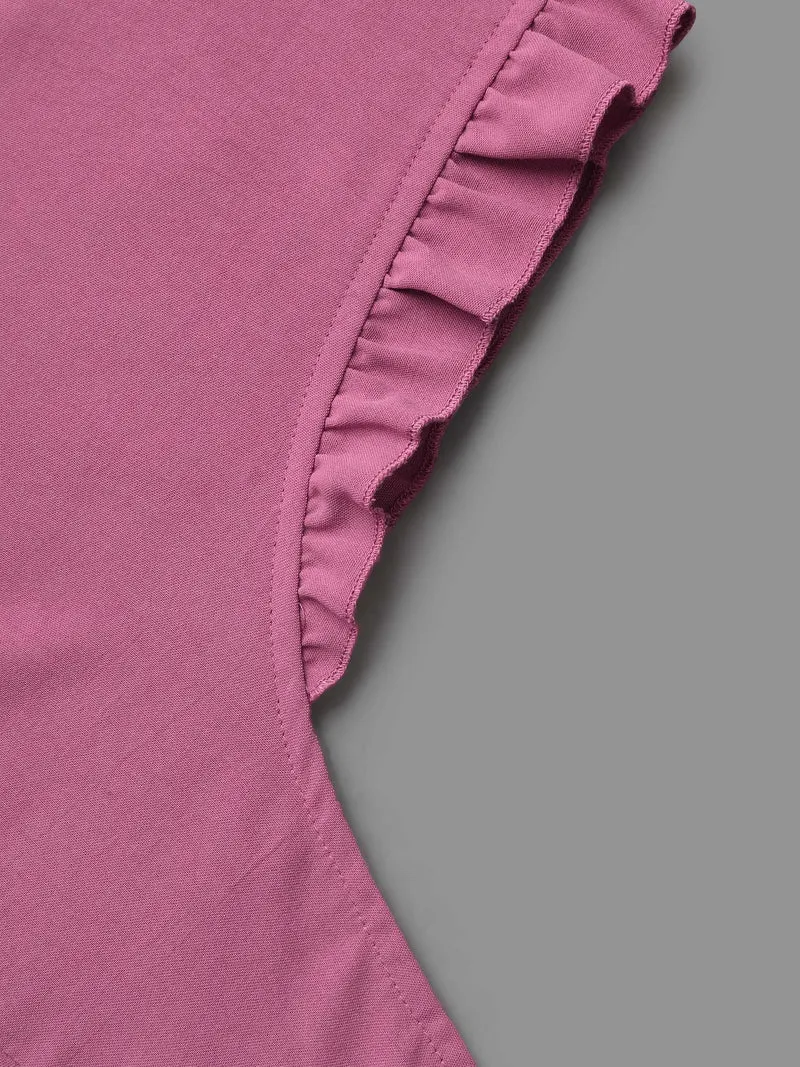 Ruffled Spliced Tucked Seam Vest