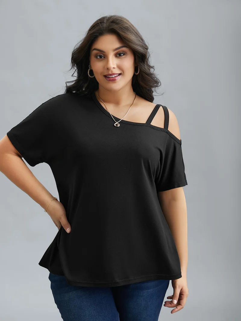 One-Shoulder Cami Fitted T-Shirt