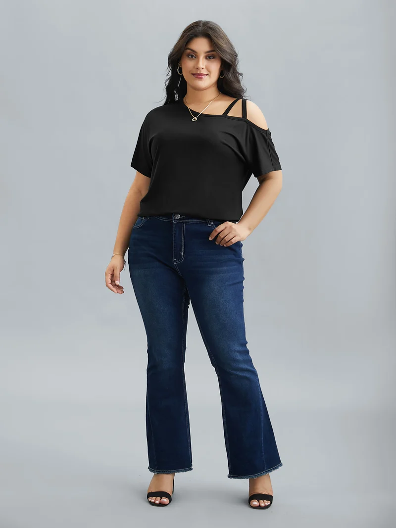 One-Shoulder Cami Fitted T-Shirt