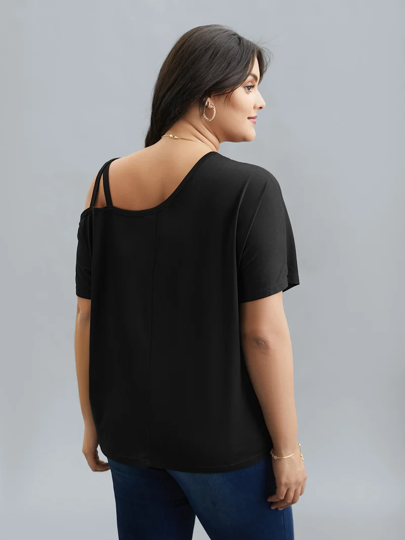 One-Shoulder Cami Fitted T-Shirt
