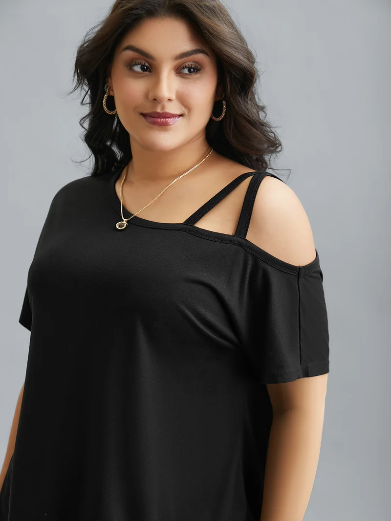 One-Shoulder Cami Fitted T-Shirt
