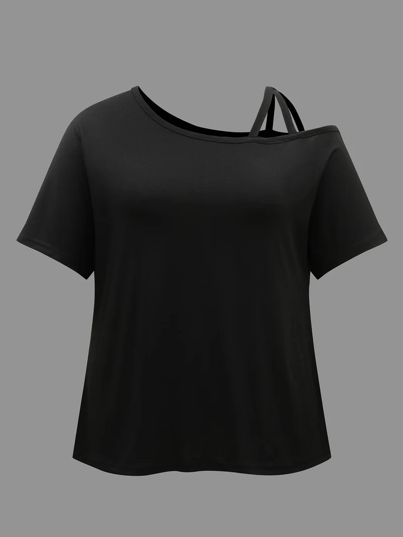 One-Shoulder Cami Fitted T-Shirt