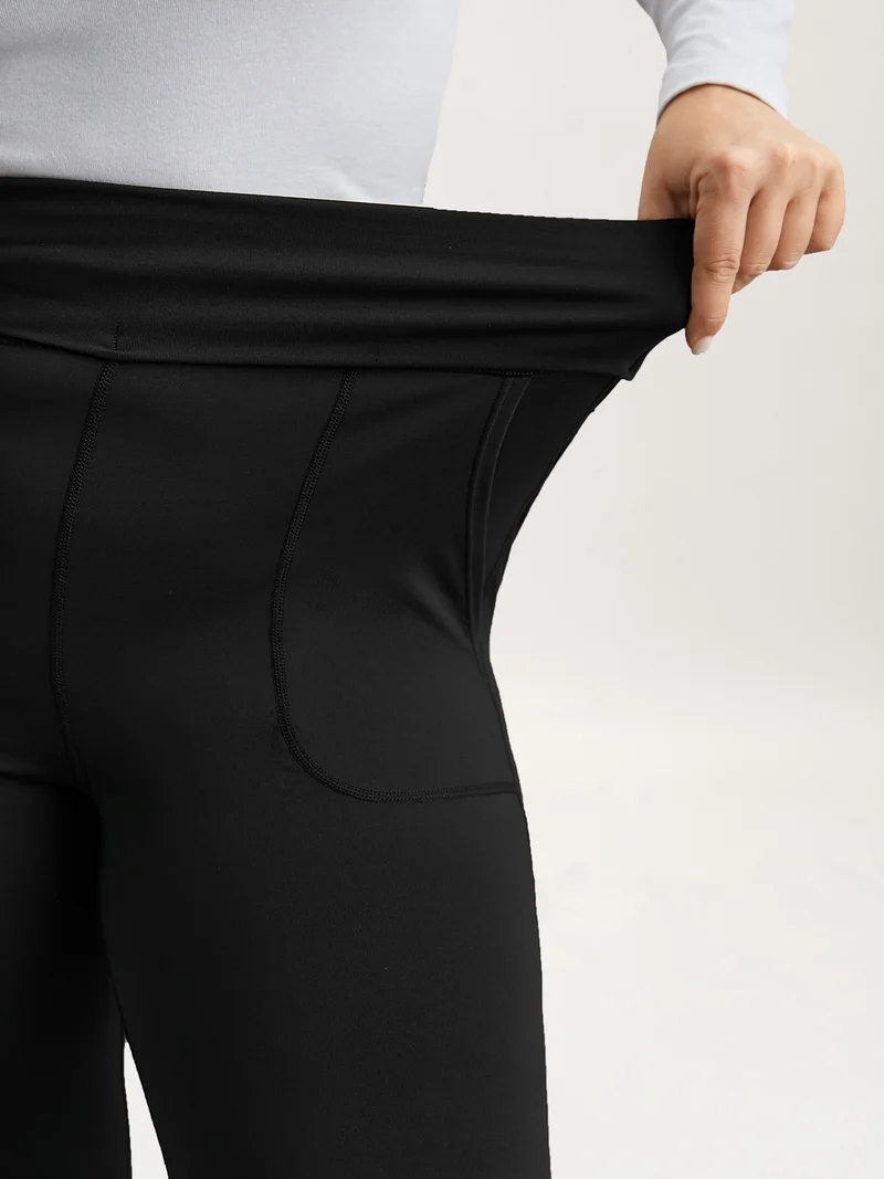 Ruched Wide Waist Pockets Tight Pants