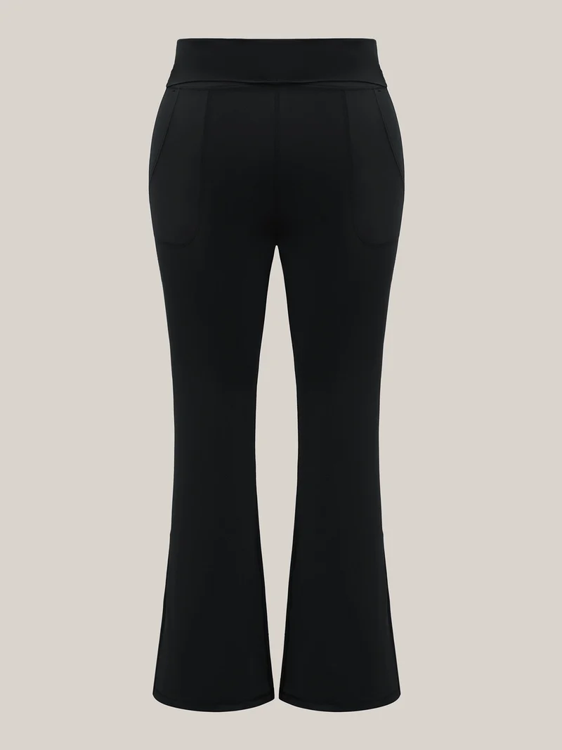 Ruched Wide Waist Pockets Tight Pants