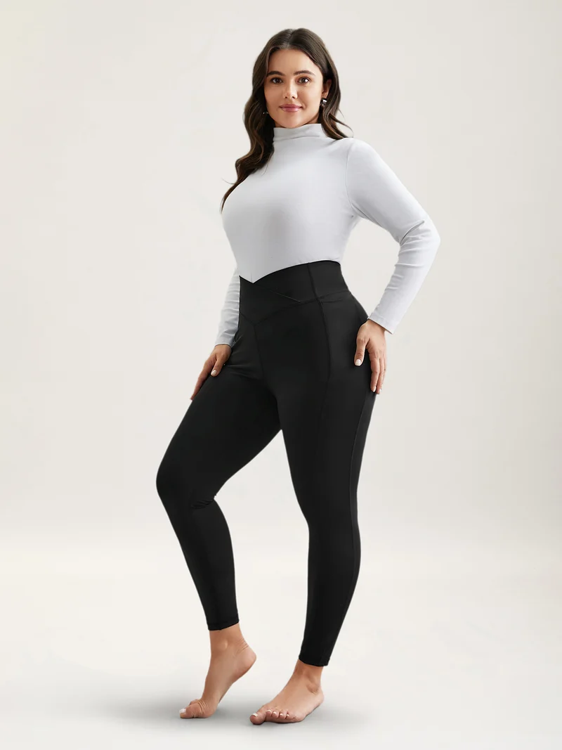 Criss-Cross Waist Pocket Tight Pants