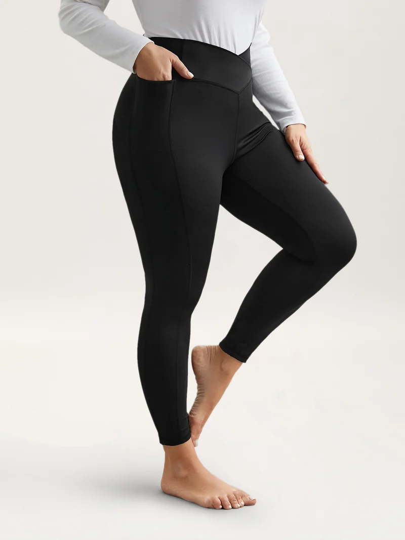 Criss-Cross Waist Pocket Tight Pants