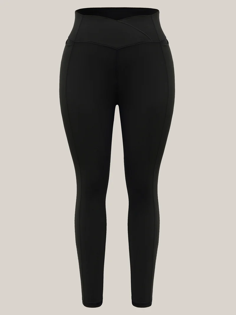 Criss-Cross Waist Pocket Tight Pants