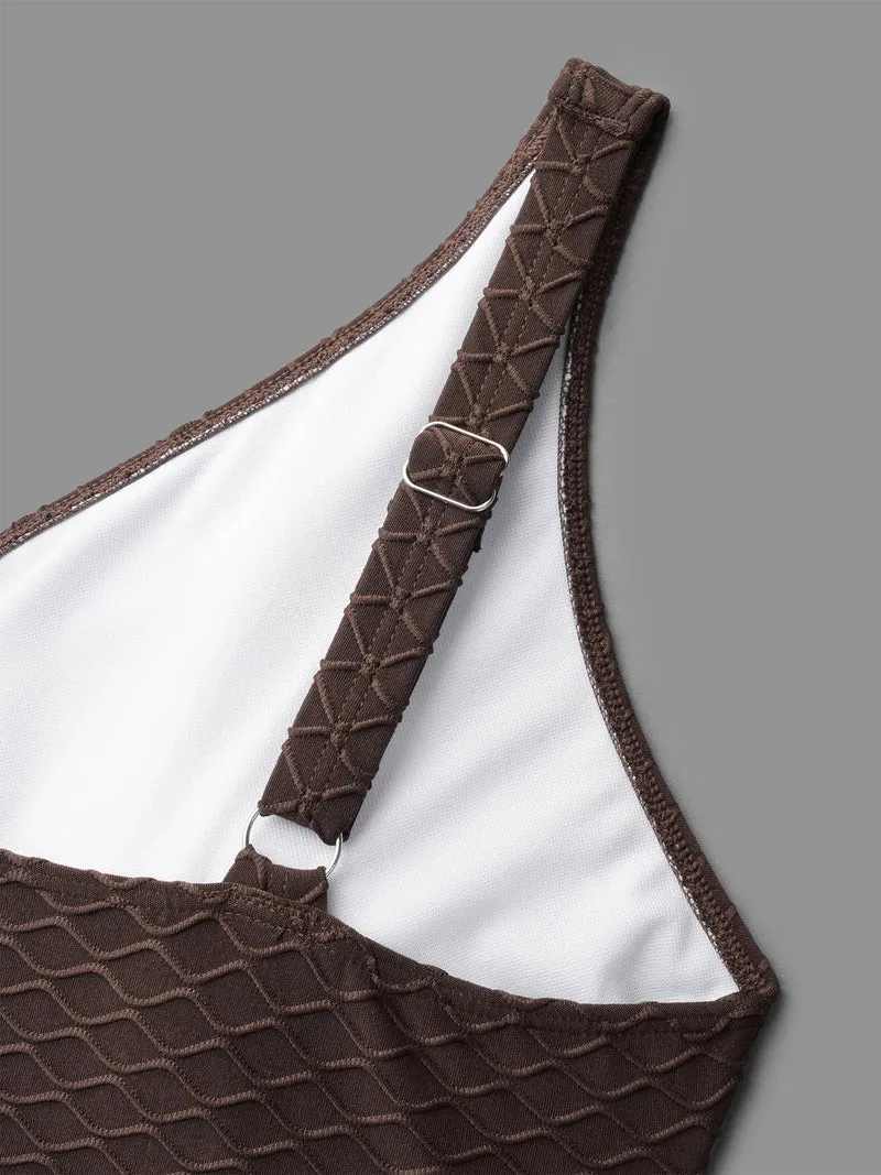 Ruched Drawstring Surplice Neck One-Piece Swimsuit