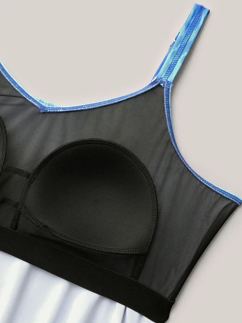Gradient Sea Print Adjustable Swim Top