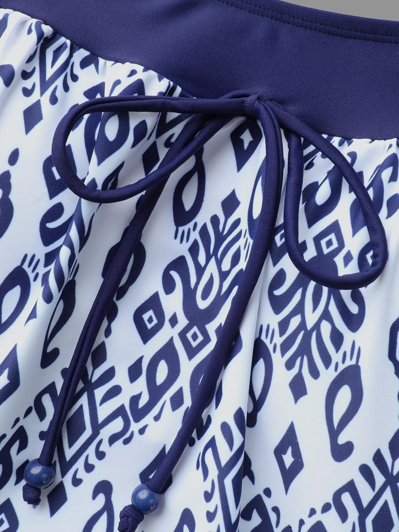 Boho Print Ties Adjustable Straps Swim Top