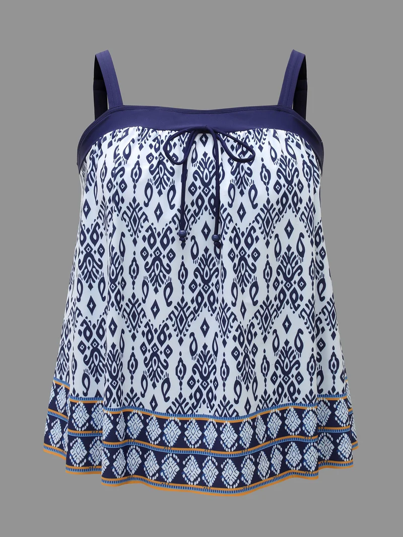 Boho Print Ties Adjustable Straps Swim Top