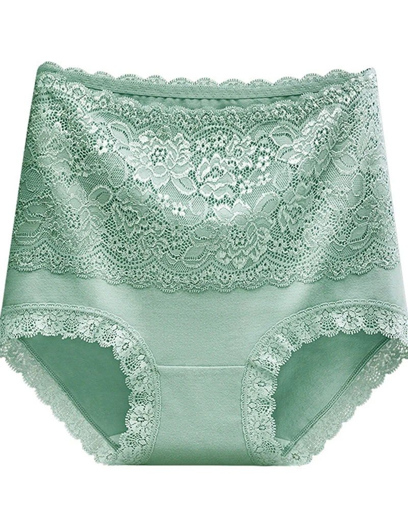 Culotte Avec Dentelle Et Contrôle Ventre Taille Haute