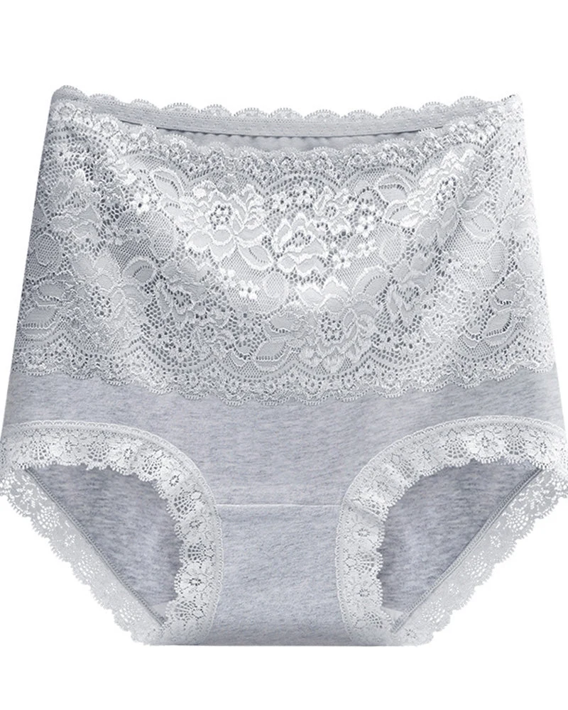 Culotte Avec Dentelle Et Contrôle Ventre Taille Haute