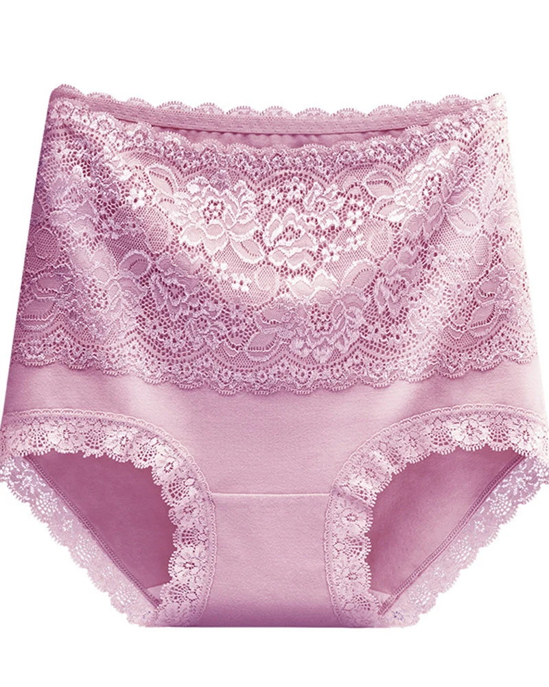 Culotte Avec Dentelle Et Contrôle Ventre Taille Haute