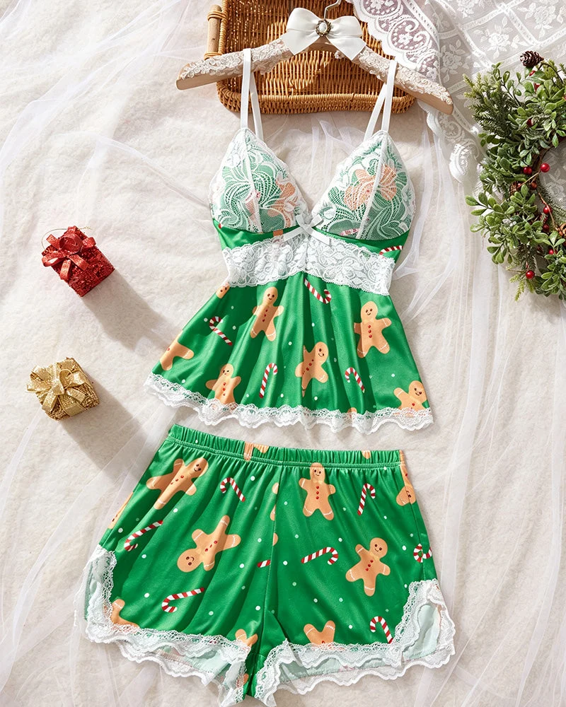 Ensemble Dentelle Patchwork Sexy Pyjama