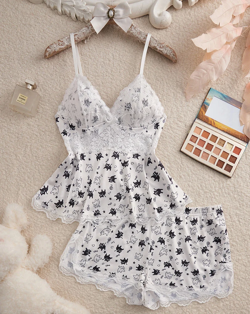 Ensemble Dentelle Patchwork Sexy Pyjama