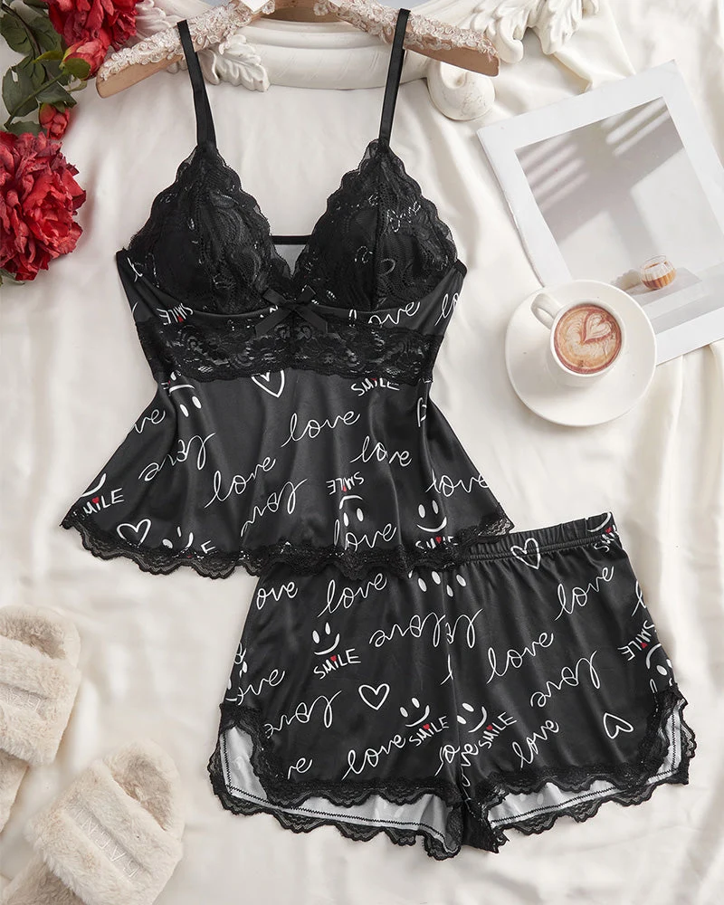 Ensemble Dentelle Patchwork Sexy Pyjama
