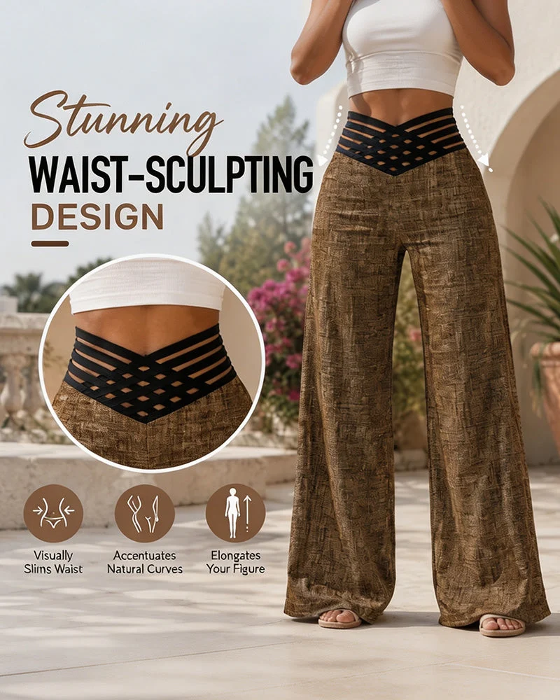 Pantalon Taille Haute Décontracté Tendance Jambe Large