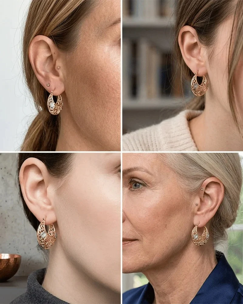 Boucles D’oreilles Vintage Fleur Créole