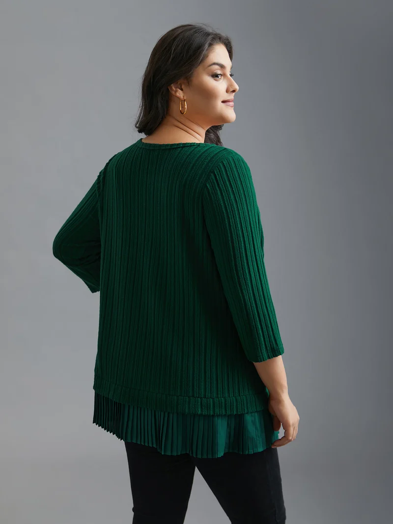 Crew Neck Plain Pit Strip T-Shirt