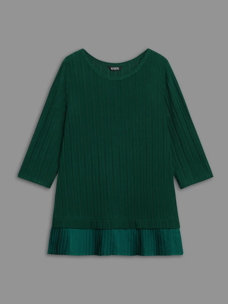 Crew Neck Plain Pit Strip T-Shirt
