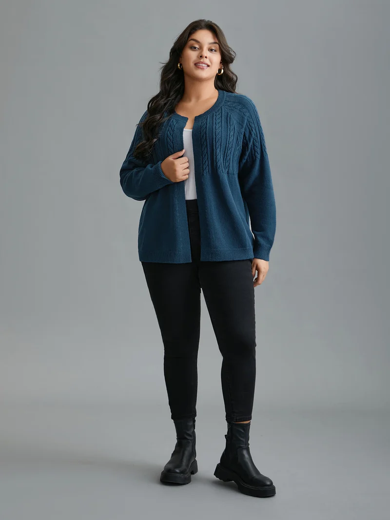 Supersoft Essentials Cable Knit Open-Front Cardigan