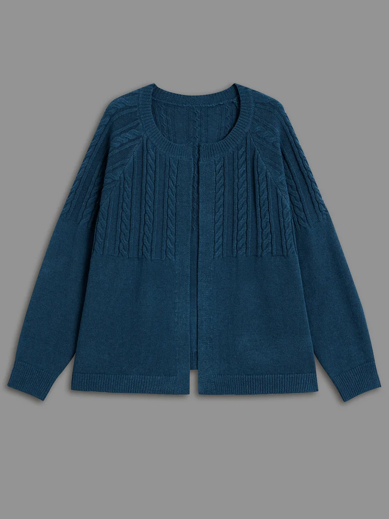 Supersoft Essentials Cable Knit Open-Front Cardigan
