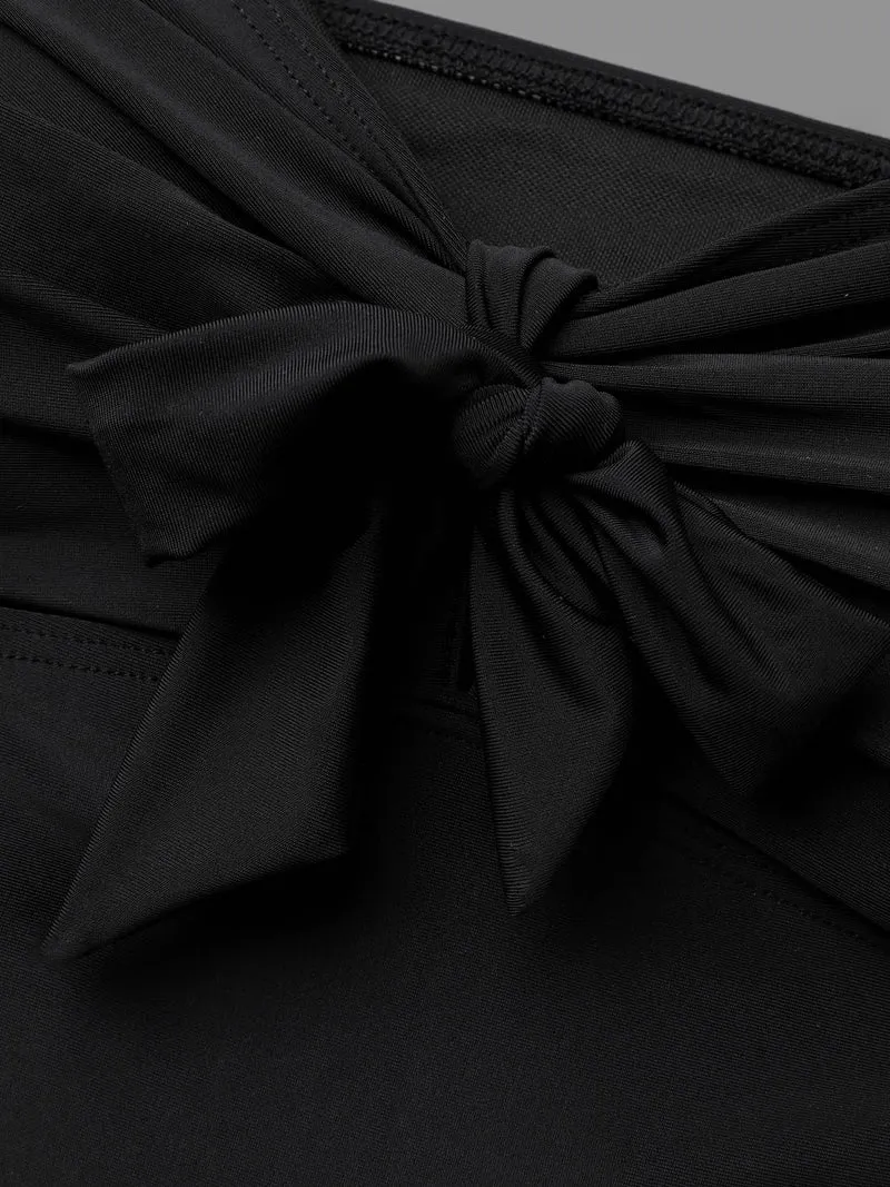 Bow-Tie Adjustable Front Ruched Swim Top