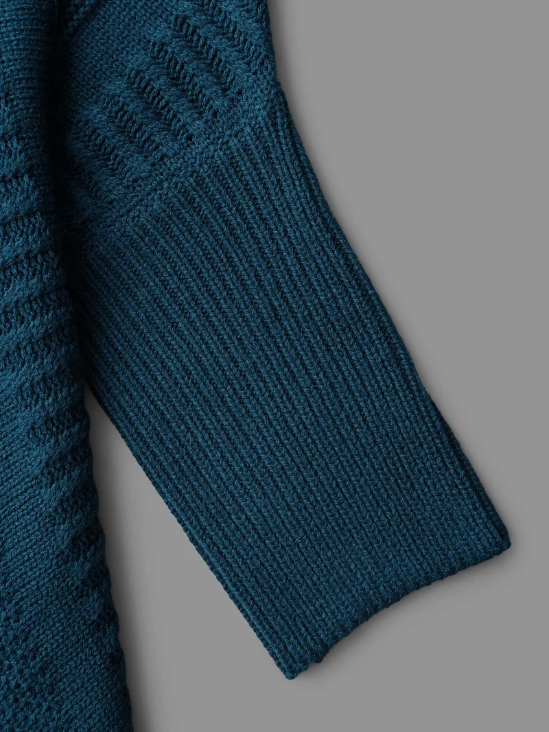 Curvy Ribbed Hem Cocoon Knit Cardigan