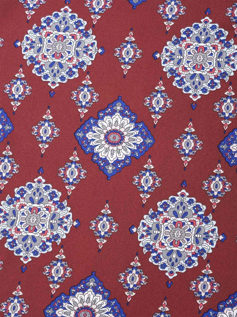 Round Neck Bandana Print Blouse