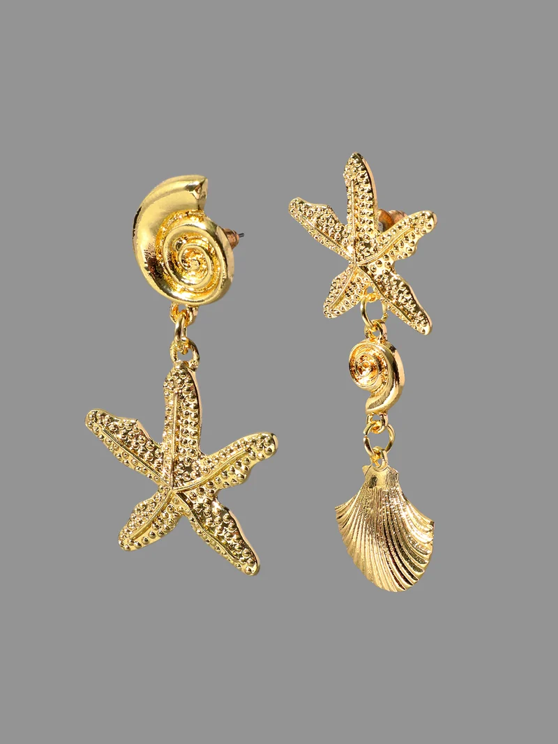 Shell Starfish Pendant Earrings