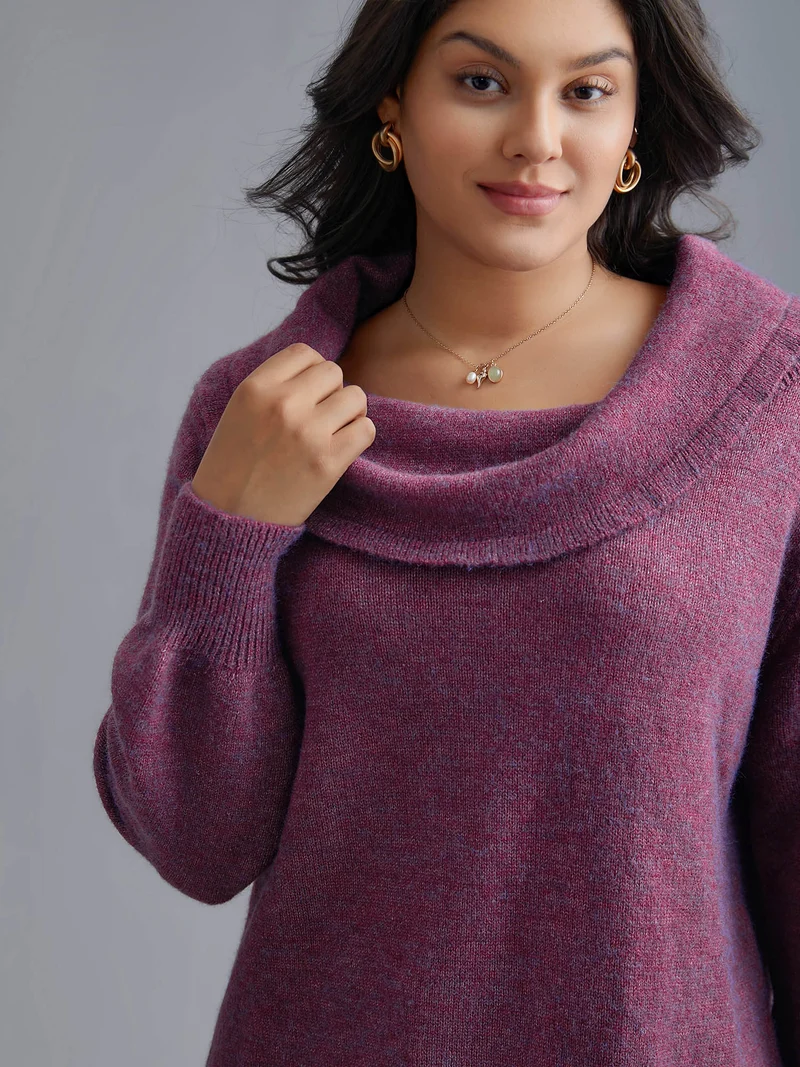 Off-Shoulder Textured Long Sleeve Pullover