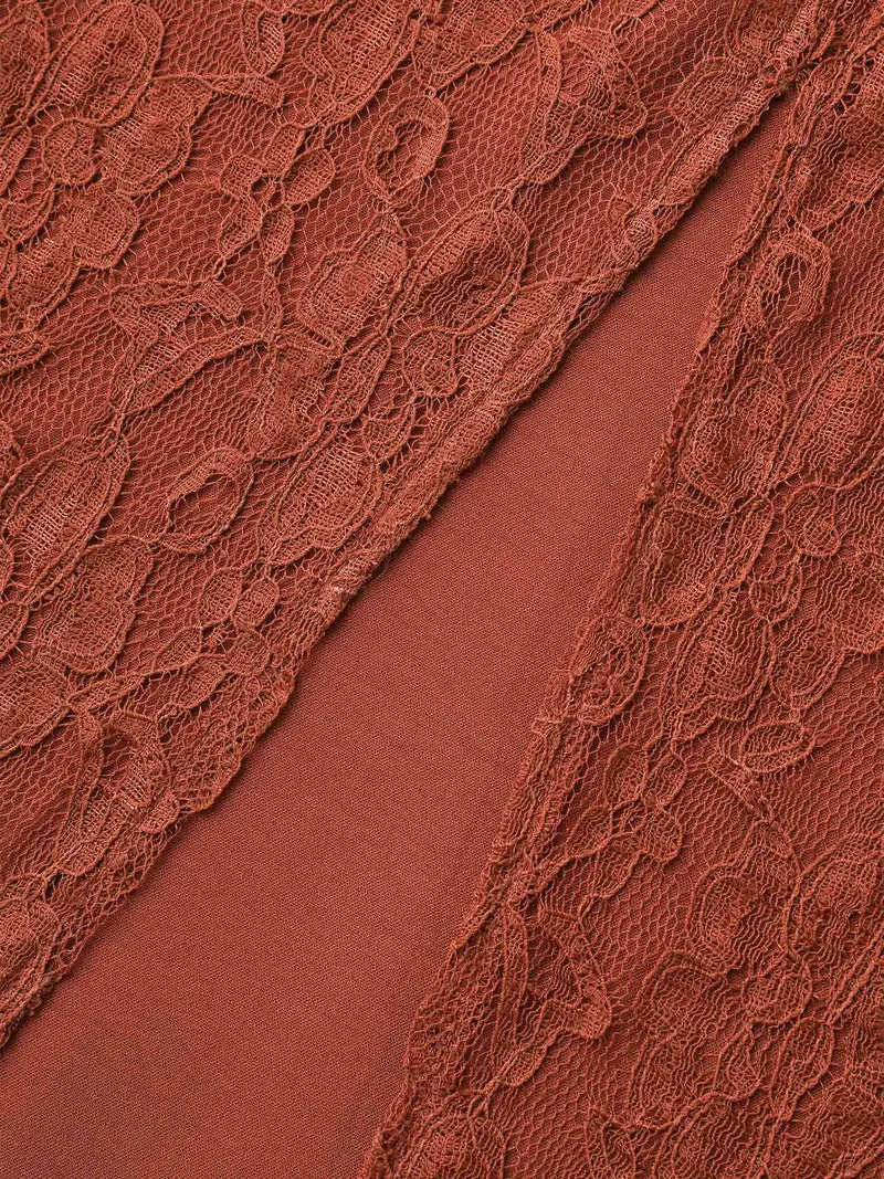 Sheer Lace Sleeve Open-Front Design Blouse