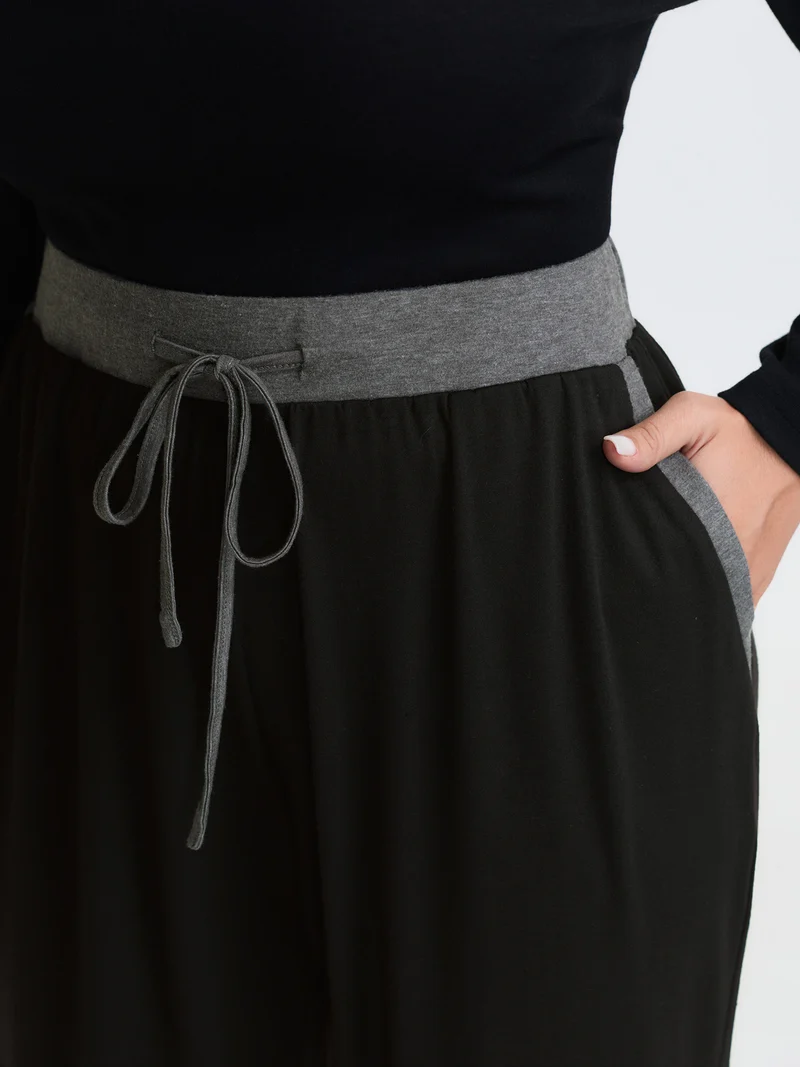 Contrast Drawstring Loungewear Bottoms