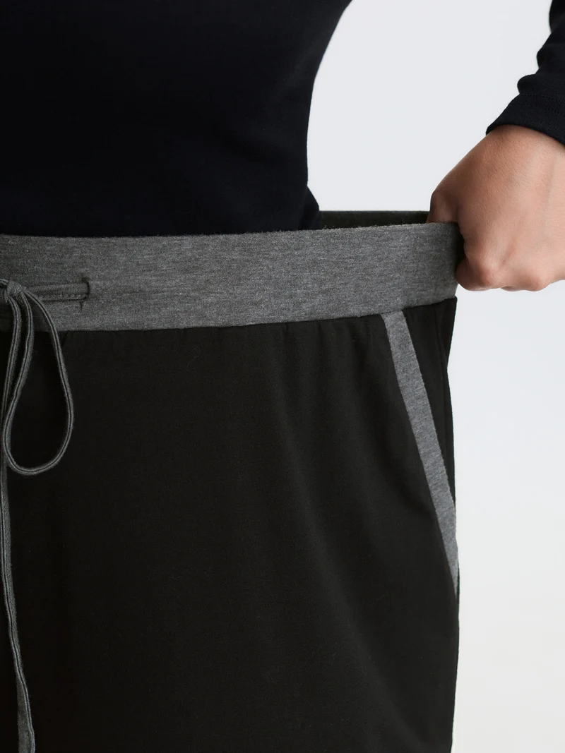 Contrast Drawstring Loungewear Bottoms