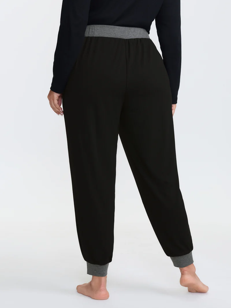 Contrast Drawstring Loungewear Bottoms