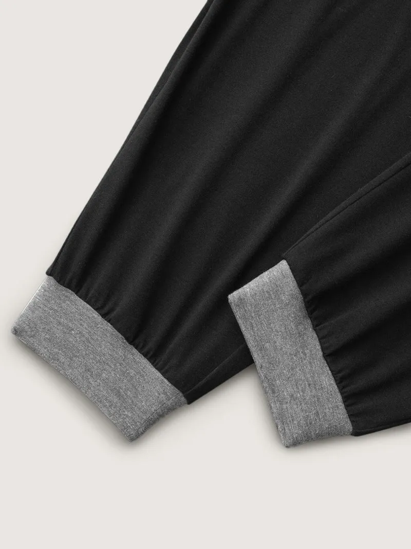 Contrast Drawstring Loungewear Bottoms
