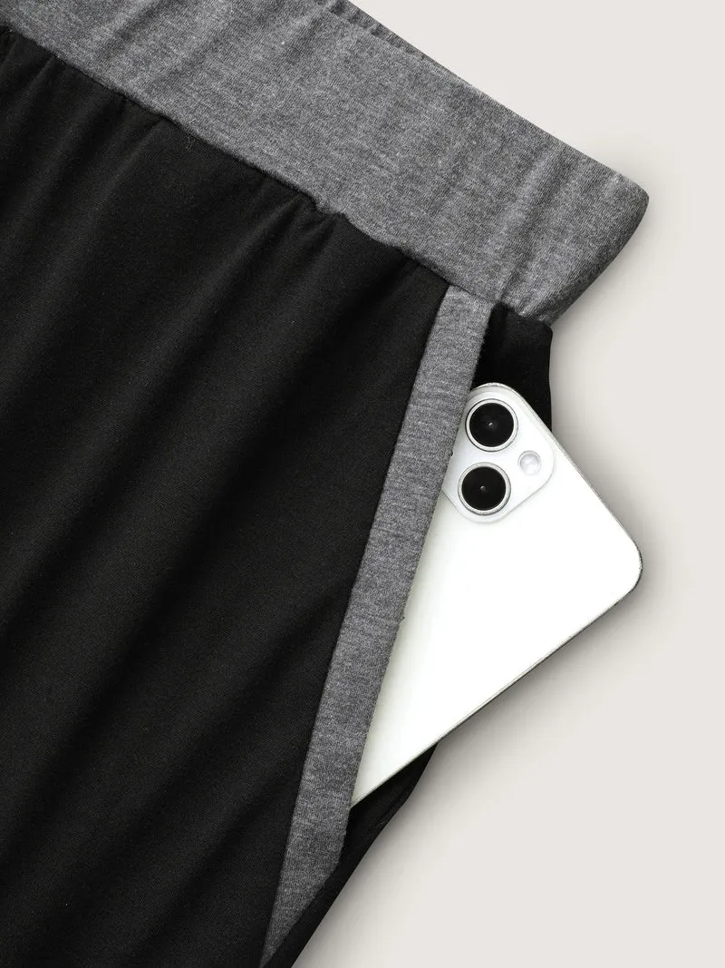 Contrast Drawstring Loungewear Bottoms