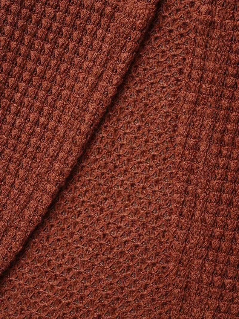 Textured Curved Hem Lantern Sleeve Cardigan