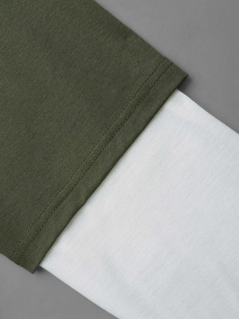 Color Contrast Combined Hoodie Shirt