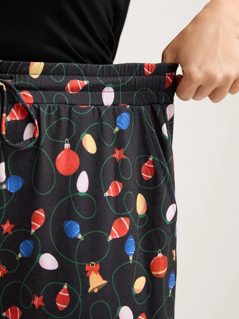 Bulb Print Drawstring Lounge Bottoms