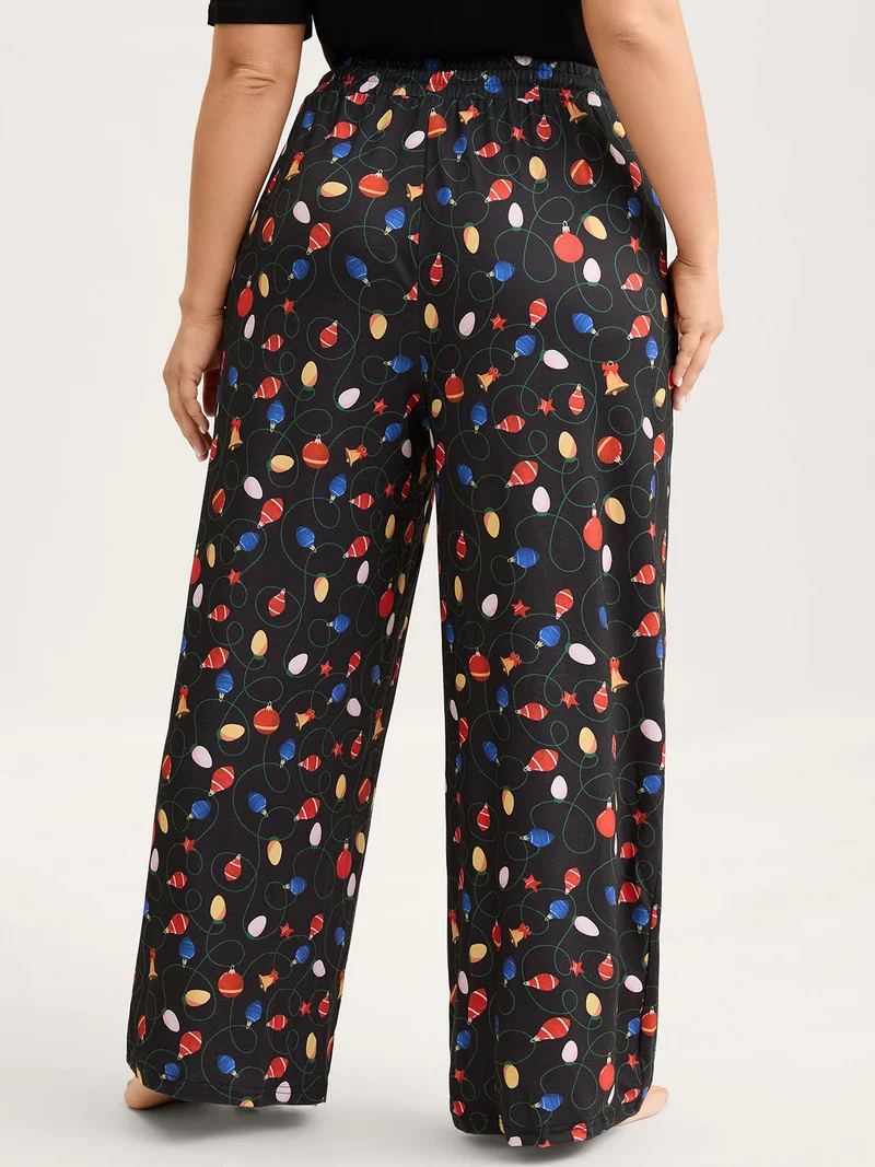 Bulb Print Drawstring Lounge Bottoms