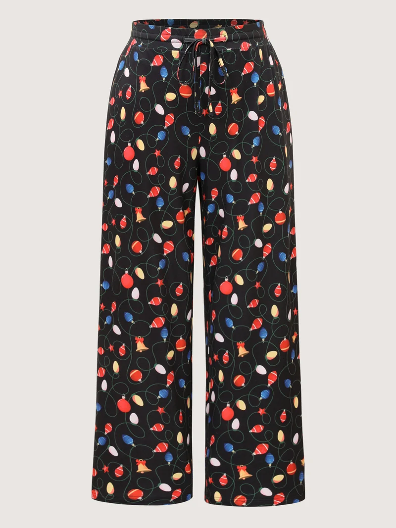 Bulb Print Drawstring Lounge Bottoms