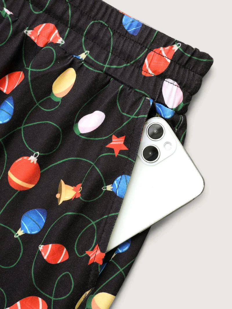 Bulb Print Drawstring Lounge Bottoms