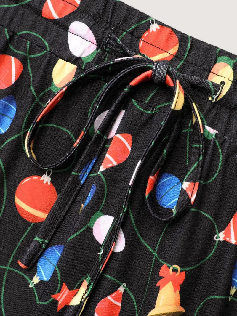 Bulb Print Drawstring Lounge Bottoms
