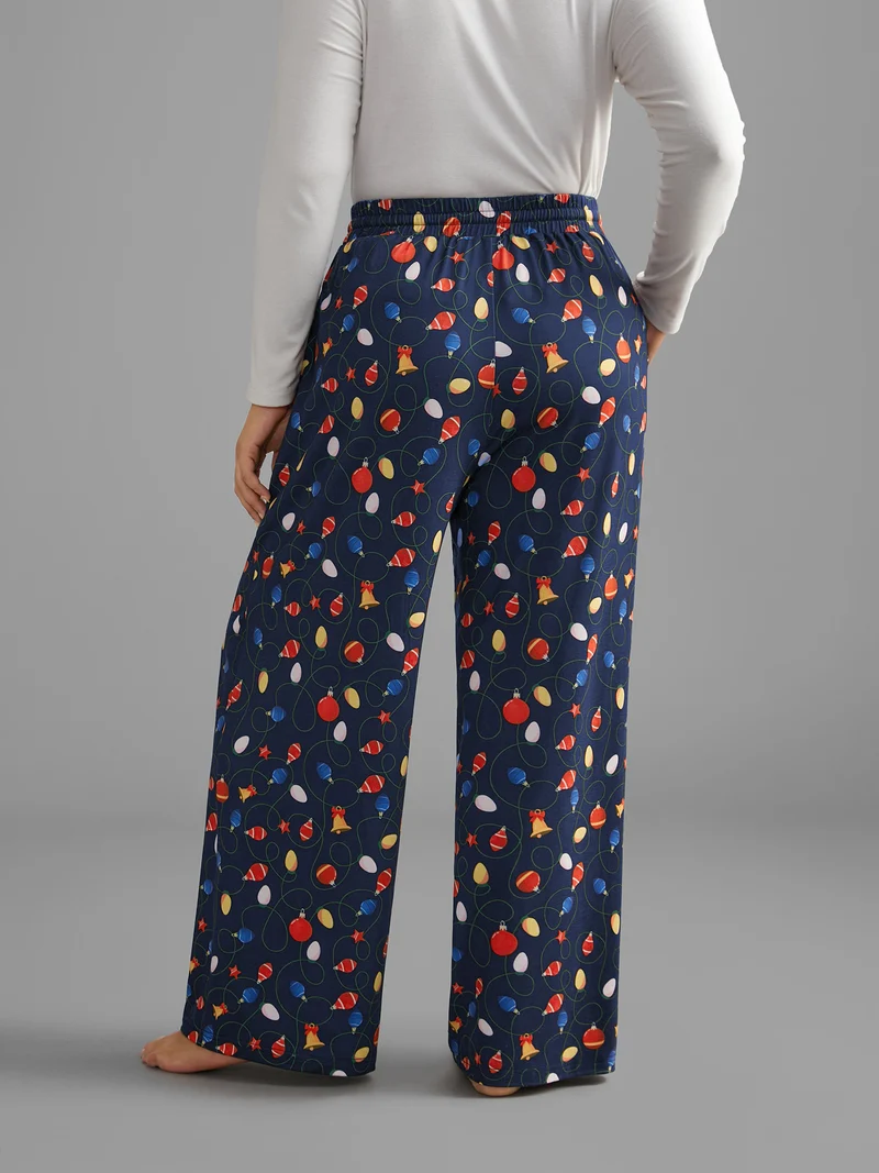 Bulb Print Drawstring Lounge Bottoms